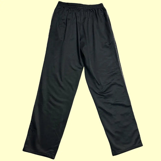 Black Track Pants with Side Stripes
