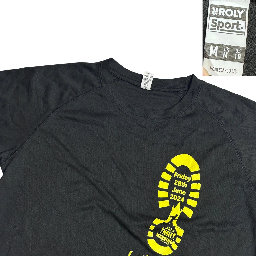 Roly Sport® Black Marathon Sports T-Shirt 🏃(M)