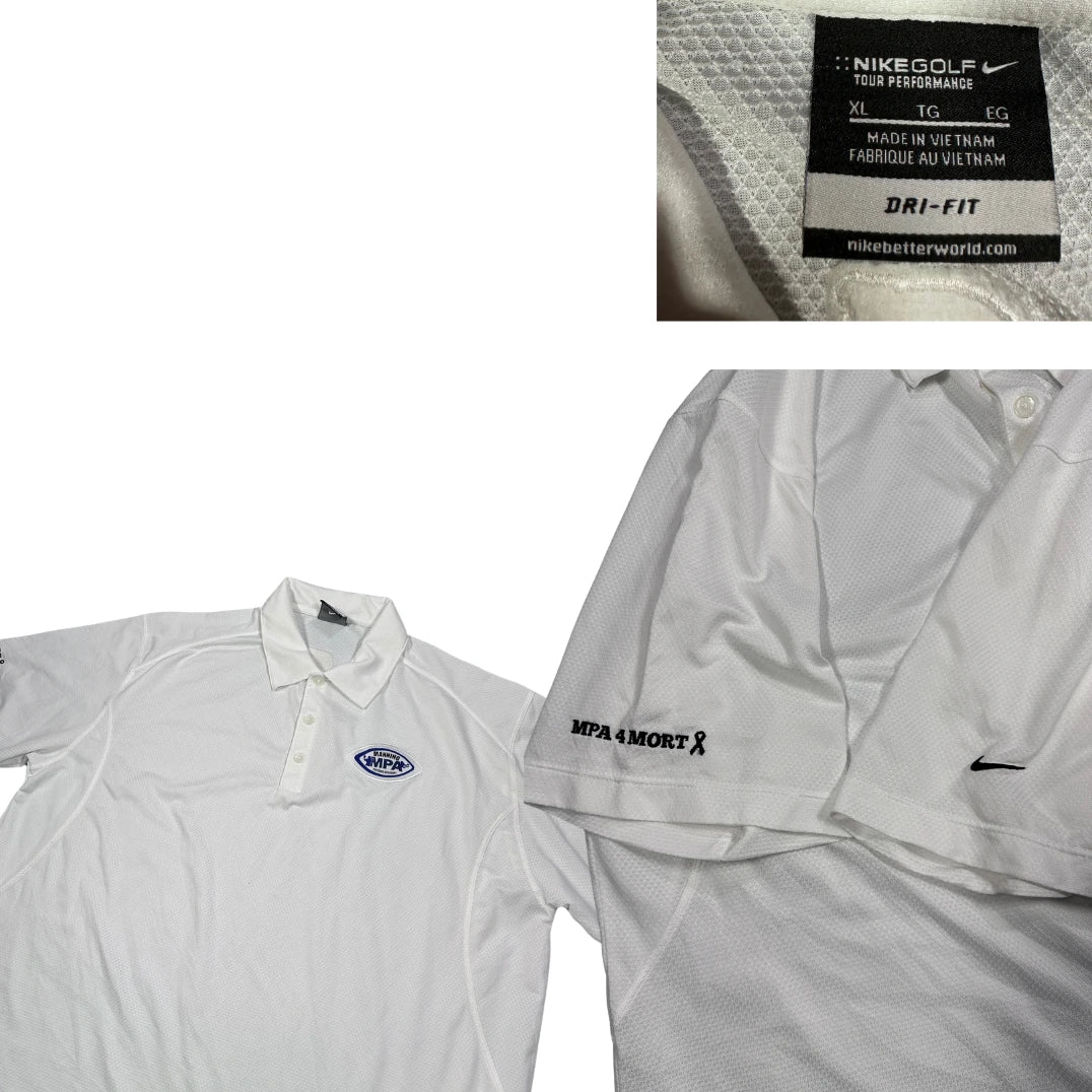 Nike® White Dri-FIT Golf Performance Polo(XL)