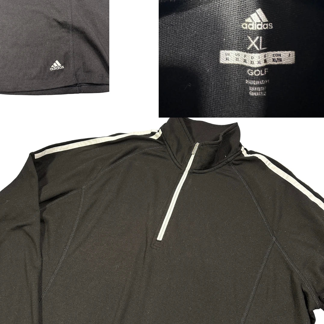 Adidas® Black Golf Quarter Zip Performance Top(L)