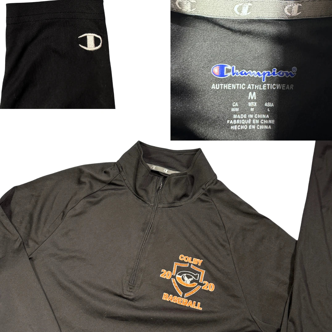 Champion® Black Baseball Quarter Zip Performance Top(S)