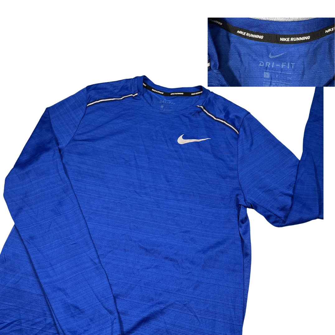 Nike® Blue Dri-FIT Running Long Sleeve T-Shirt(S)