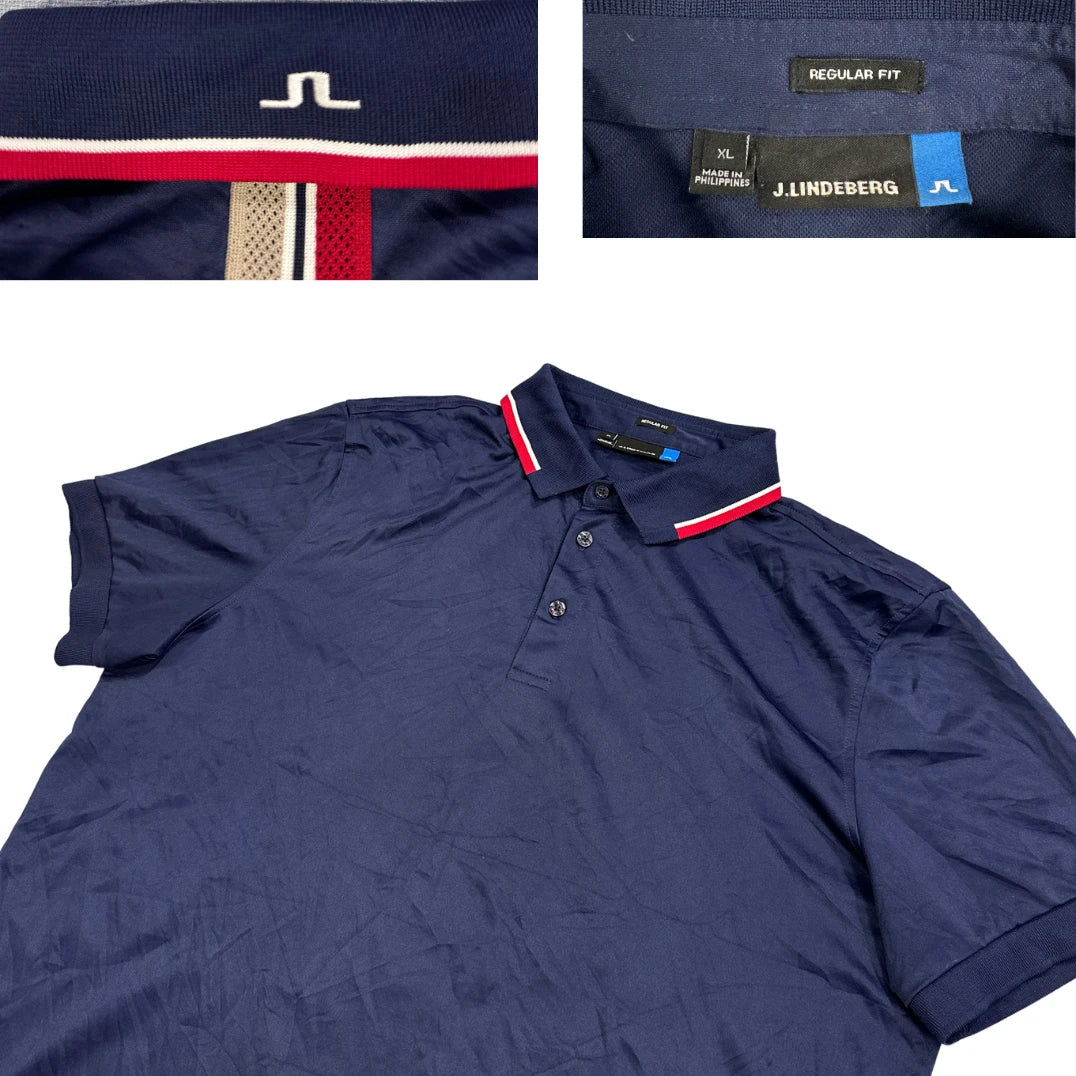 J.Lindeberg® Navy Regular Fit Polo Shirt(XL)