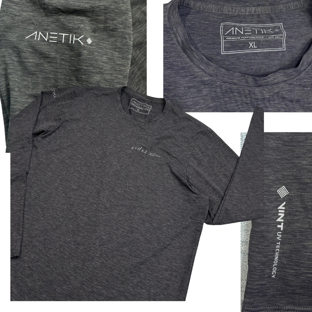 ANETIK® Charcoal Grey Performance Long Sleeve T-Shirt(XL)