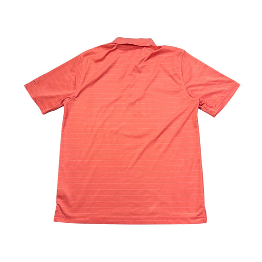 Greg Norman® Coral Striped Golf Polo Shirt(L)