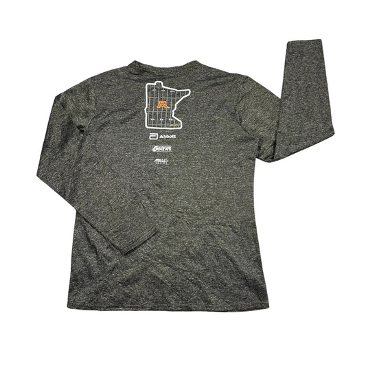 MNRun® Charcoal Graphic Performance Long Sleeve T-Shirt(S)