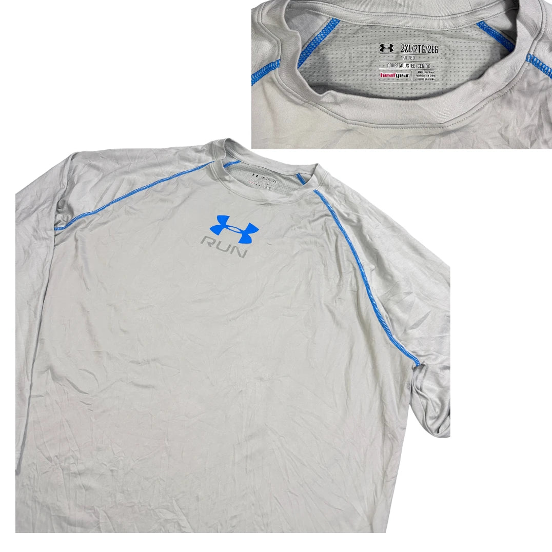 Under Armour® Light Grey HeatGear Performance Long Sleeve T-Shirt(XL)