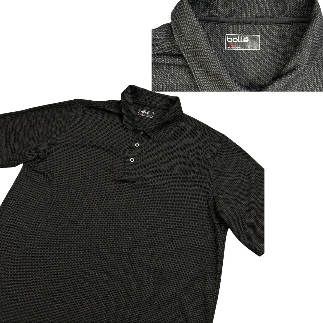Bolle® Black Textured Polo Shirt(L)