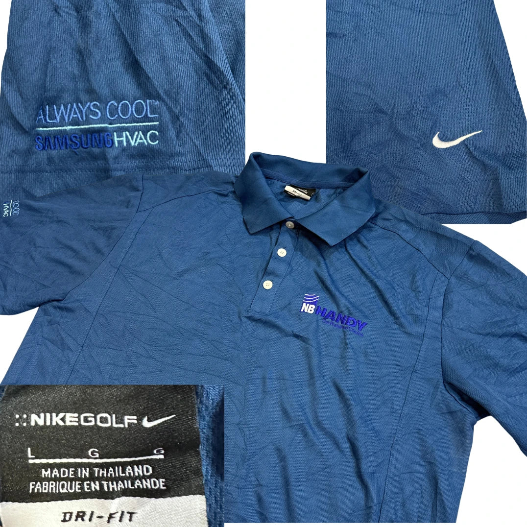 Nike Golf® Blue Dri-FIT Performance Polo T-Shirt(L)