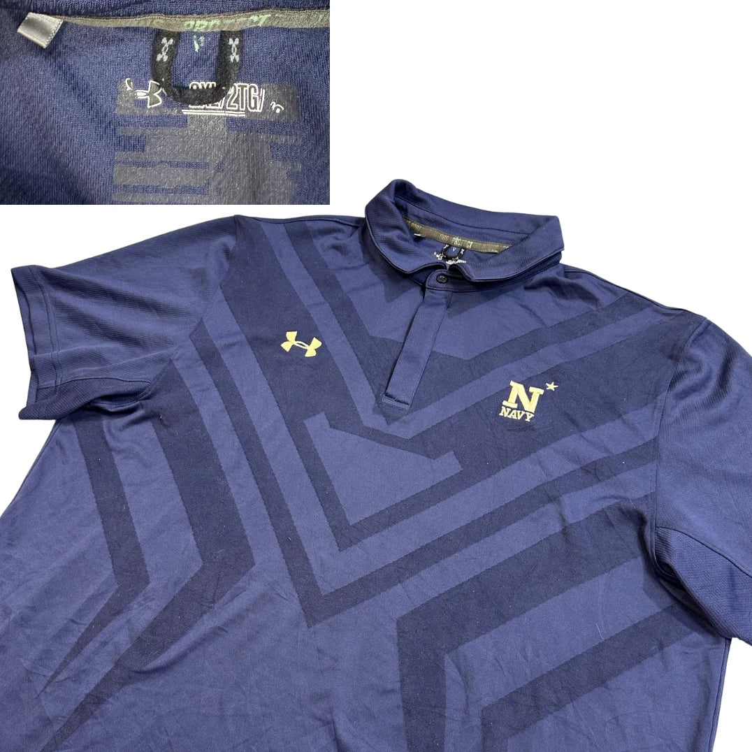 Under Armour® Navy Athletic Polo T-Shirt(2XL)