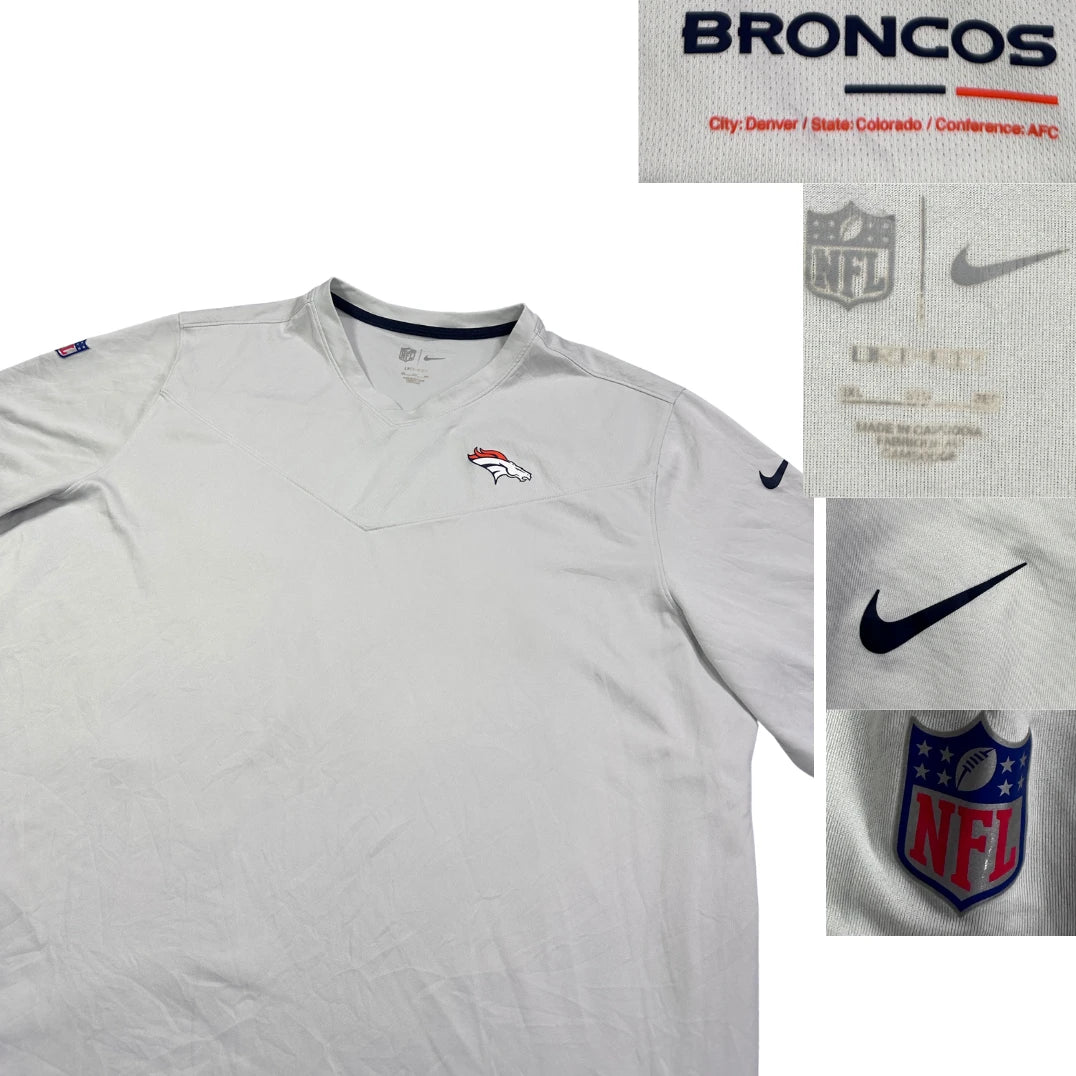 🏈 Nike® White Denver Broncos NFL Performance T-Shirt(2XL)