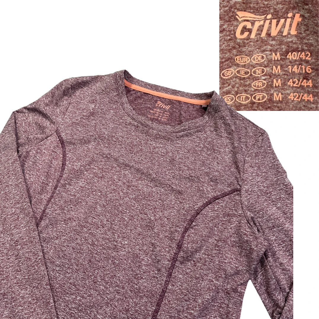 Crivit® Heather Mauve Performance Long Sleeve T-Shirt(S)