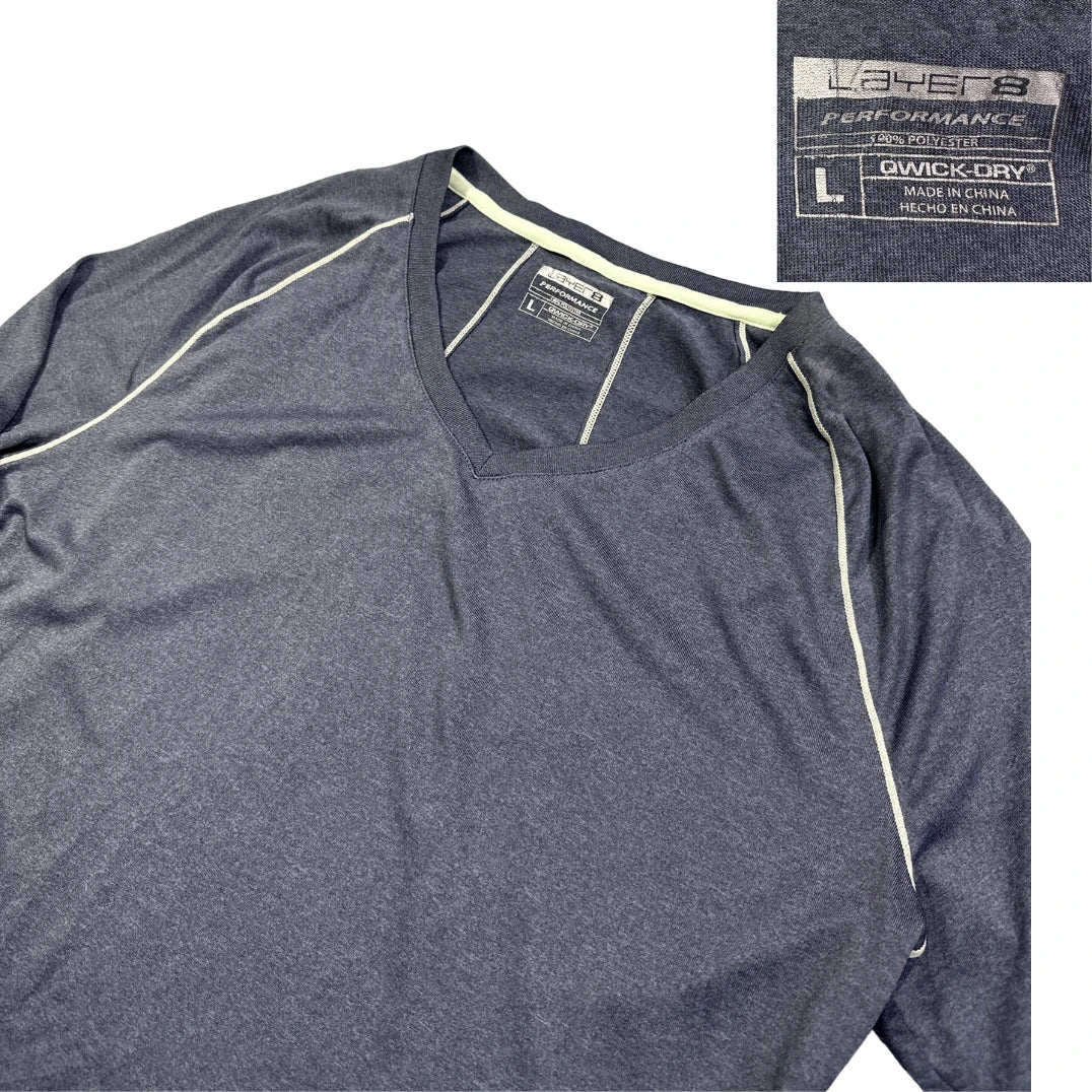 Layer 8® Blue V-Neck Performance T-Shirt
