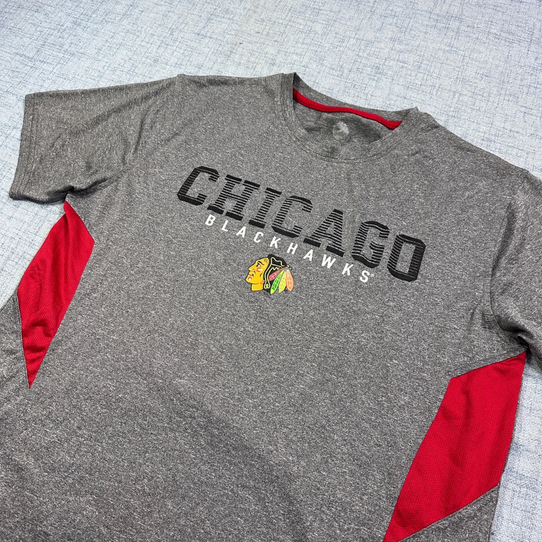 Chicago Blackhawks® Grey Graphic Performance T-Shirt(M)