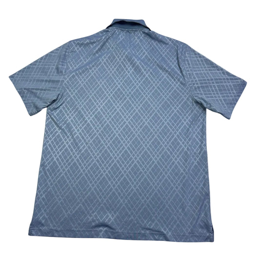 Greg Norman® Blue Pattern Performance Polo Shirt(L)
