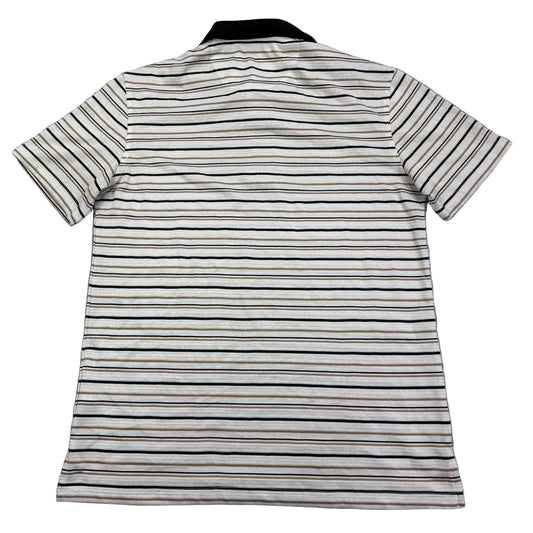 George® Cream Striped Polo Shirt(M)