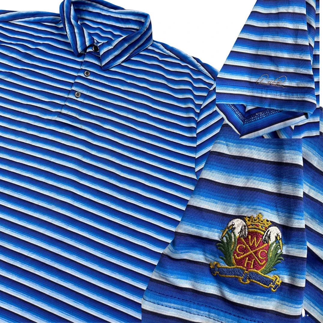 Grand Slam® Striped Polo Shirt(L)