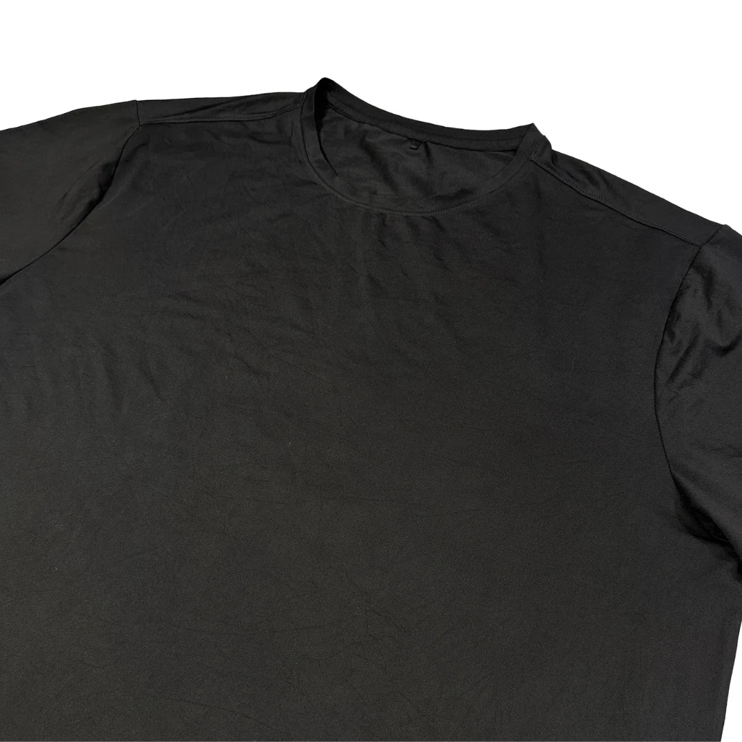 Athlio®Plain Black Sports Tee(XL)