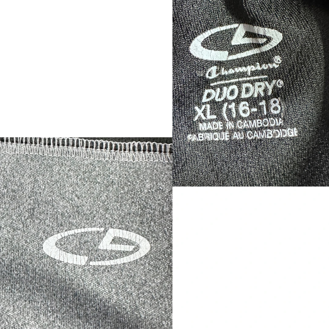 Champion® Grey & Black Quarter-Zip Performance Training Top(M)