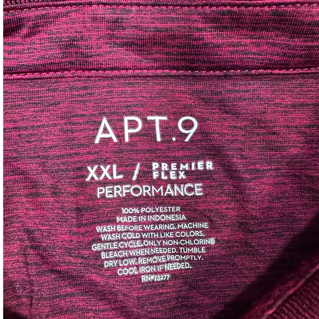 Apt. 9® Burgundy Performance Polo Shirt(2XL)