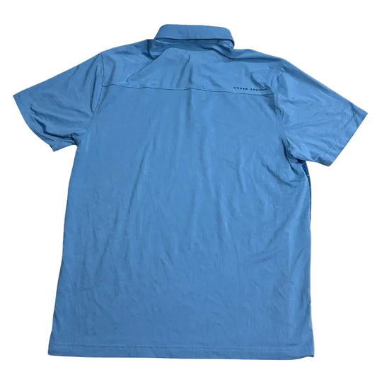 Under Armour HeatGear polo in a light and dark blue striped design
