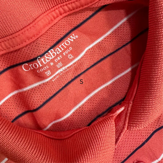 Croft & Barrow polo shirt in red with white and navy stripes