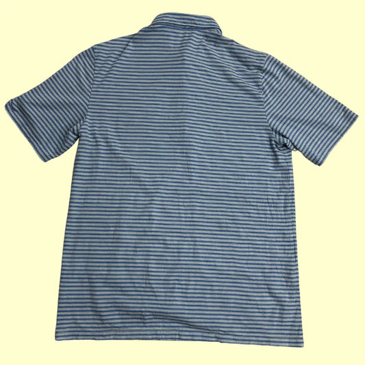 Criquet striped polo in blue and gray