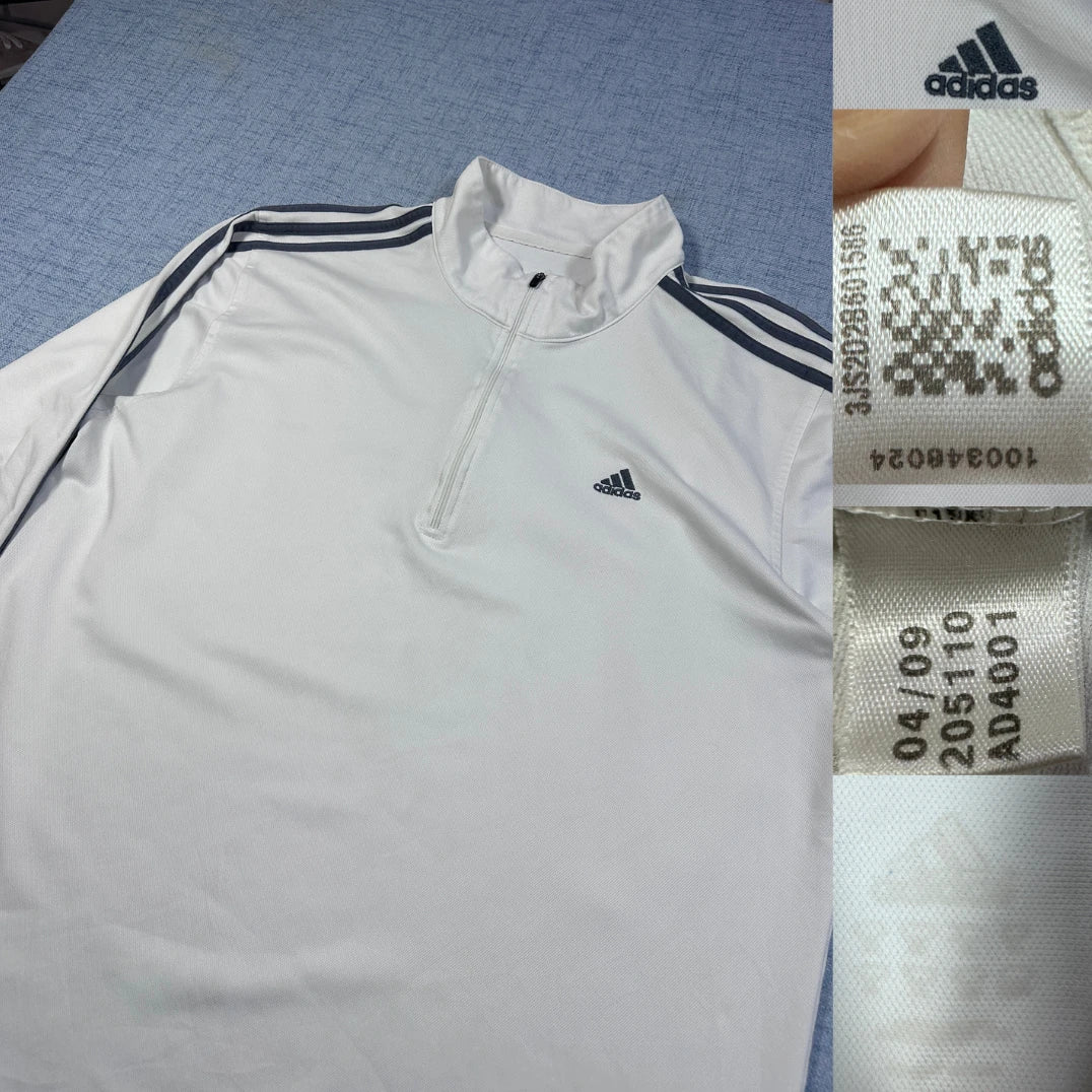 Adidas® White Quarter Zip Top-XL