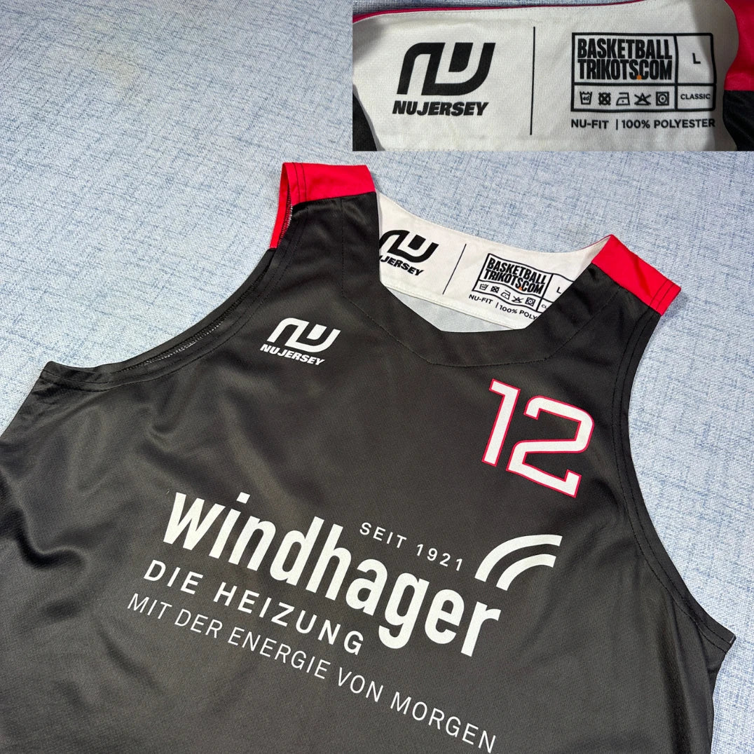 Nu Jersey® Black Basketball Jersey-L