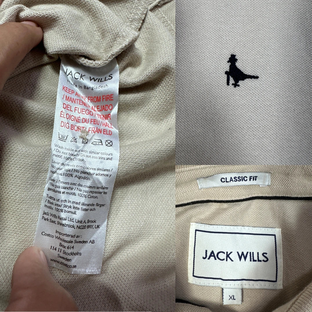 Jack Wills Beige Classic Fit Polo-XL