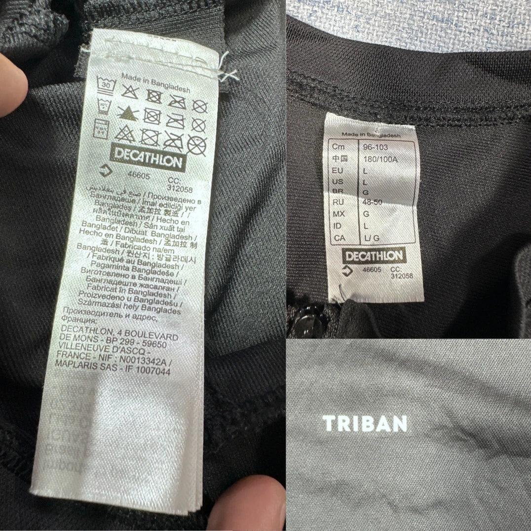 Triban Black Quarter Zip Cycling Jersey-L