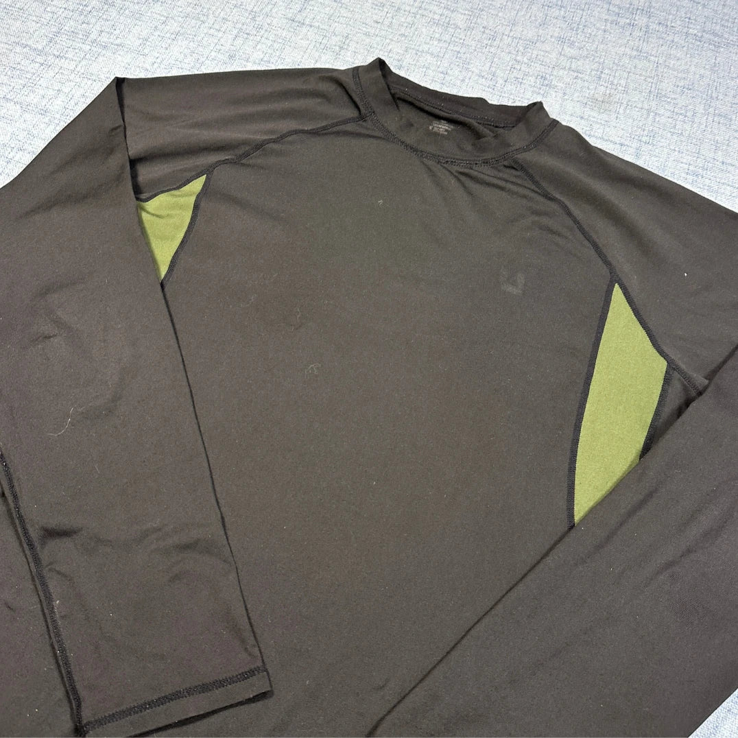 Unbranded Olive Panel Long Sleeve Performance Top-L
