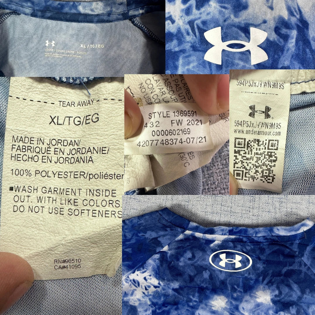 Under Armour® Blue Printed T Shirt-XL
