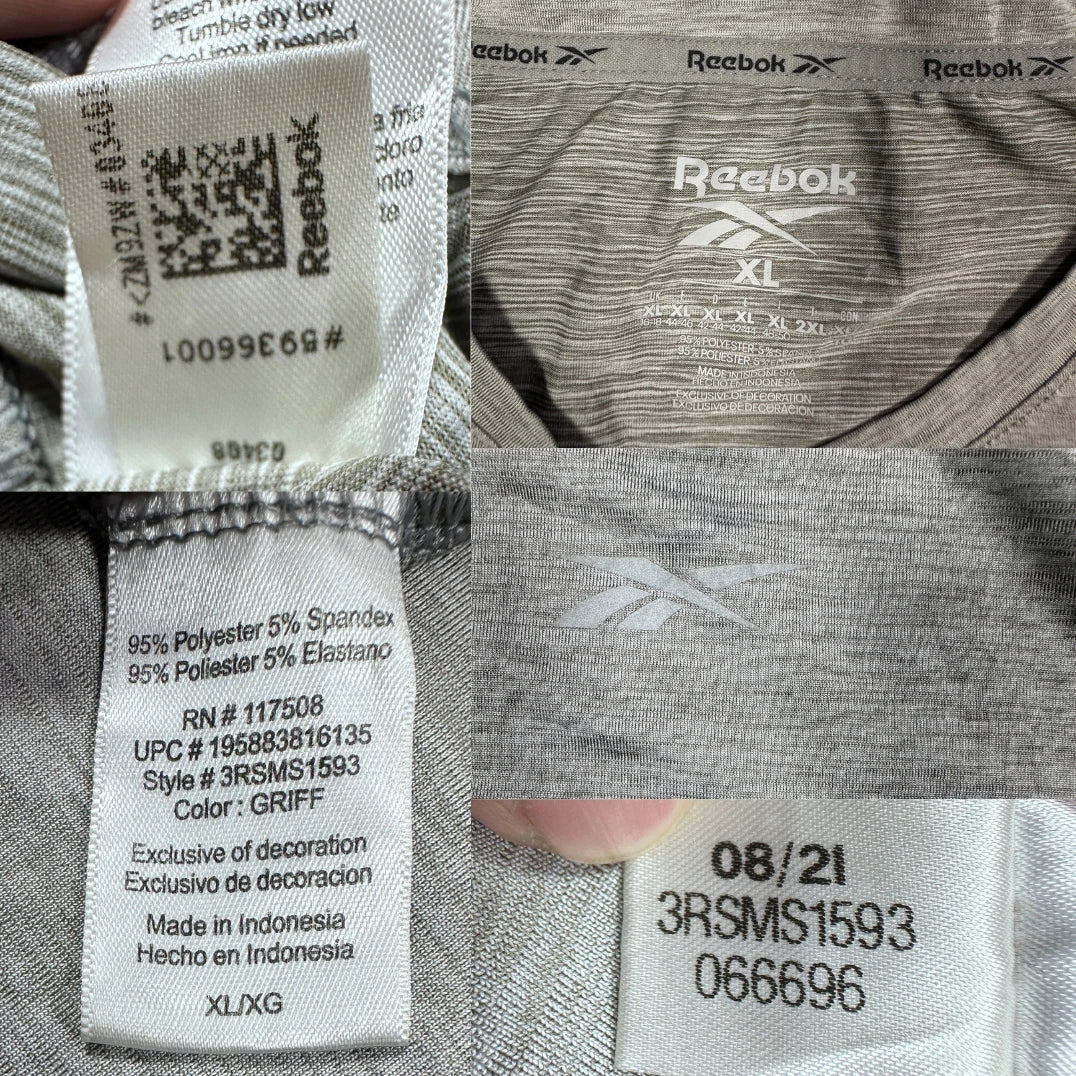 Reebok® Grey Sports T Shirt Heather-XL