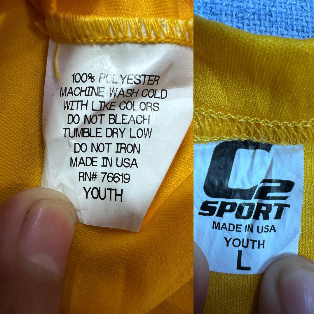 C2Sport® Yellow Soccer T Shirt-YL