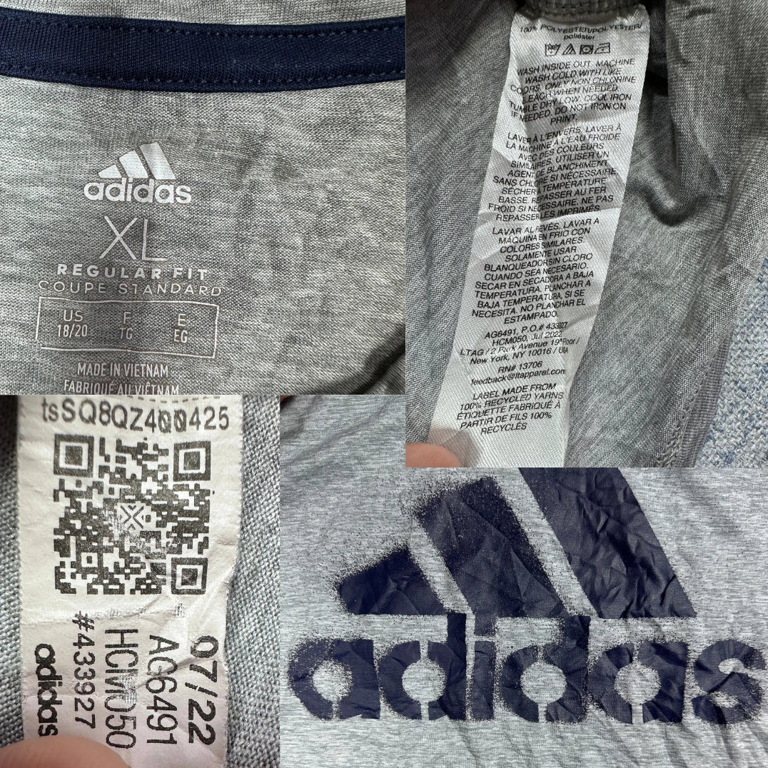Adidas® Grey Graphic T Shirt-YXL