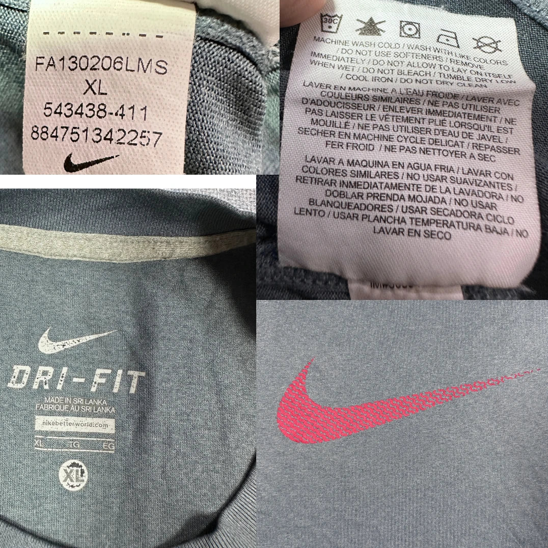 Nike® Grey Dri Fit T Shirt-XL