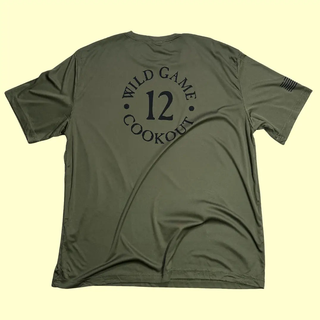 Sport-Tek performance t-shirt with custom event print.