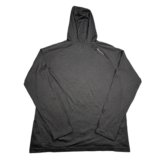 Champion® Black Hooded Performance Shirt-M