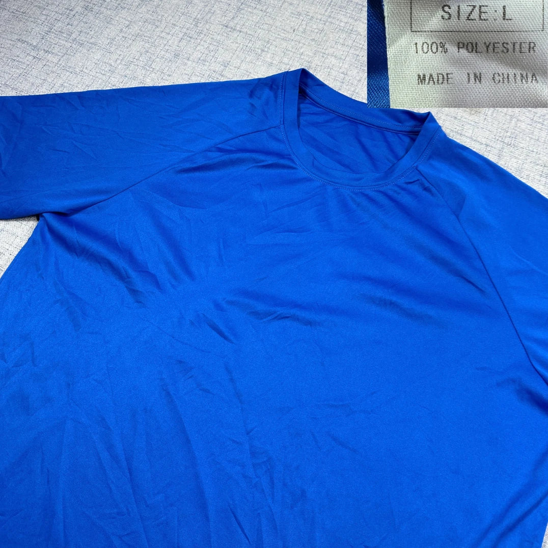 Unbranded Royal Blue Raglan Performance T Shirt-L