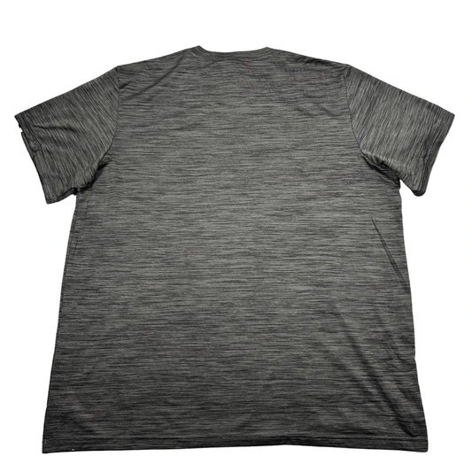 Adidas® Grey Heather Three Stripe Performance T Shirt-XL