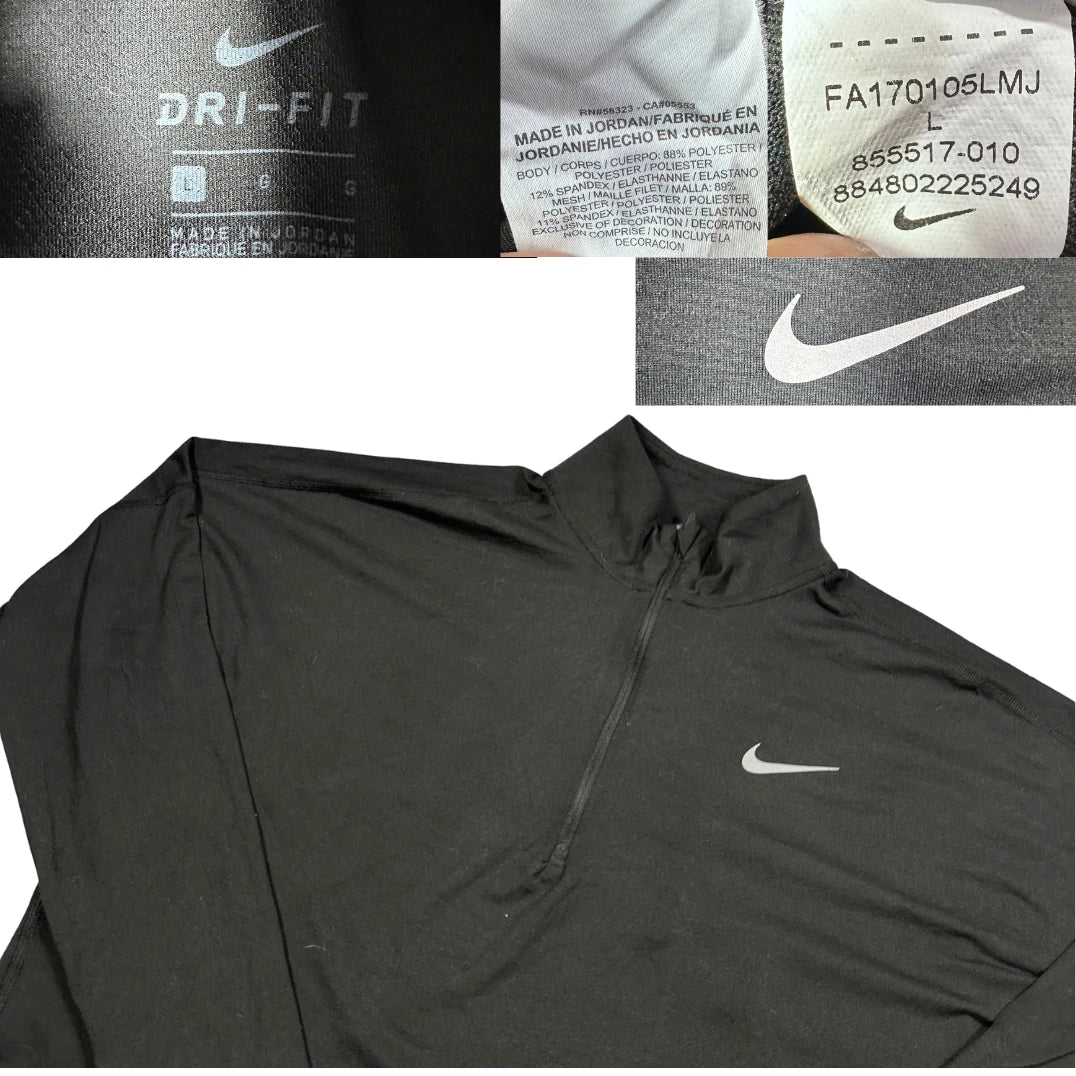 Nike® Black Dri-Fit Half Zip Running Top-L