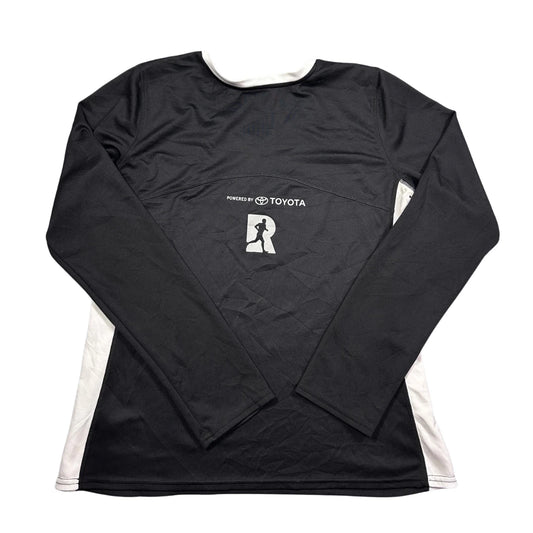 K-Swiss® Black V Neck Long Sleeve Running Top-L