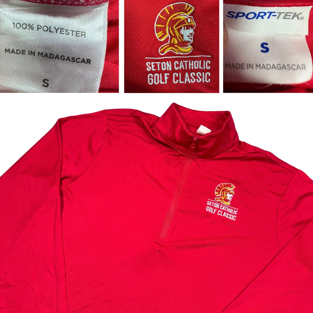 Sport-Tek® Red Quarter Zip Pullover-S