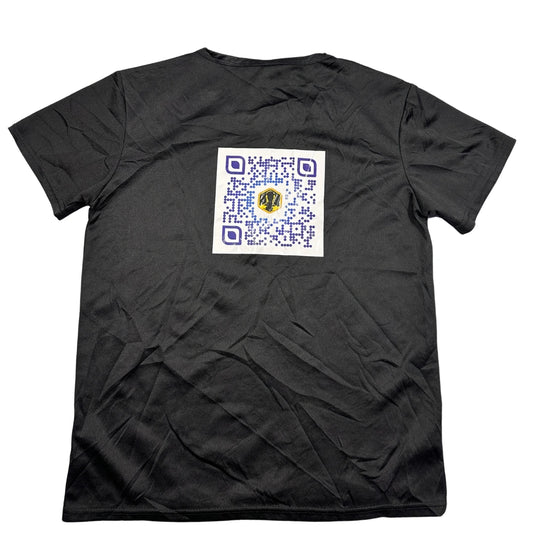 Unbranded Black Mesh Performance T Shirt Logo Print