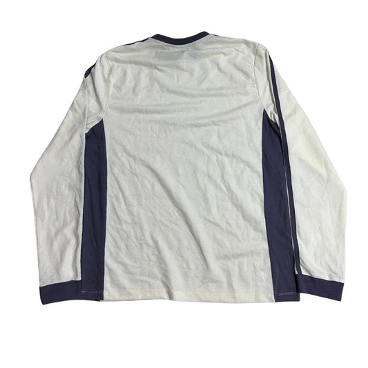 ASOS DESIGN Contrast Panel Long Sleeve T-Shirt – Cream & Navy