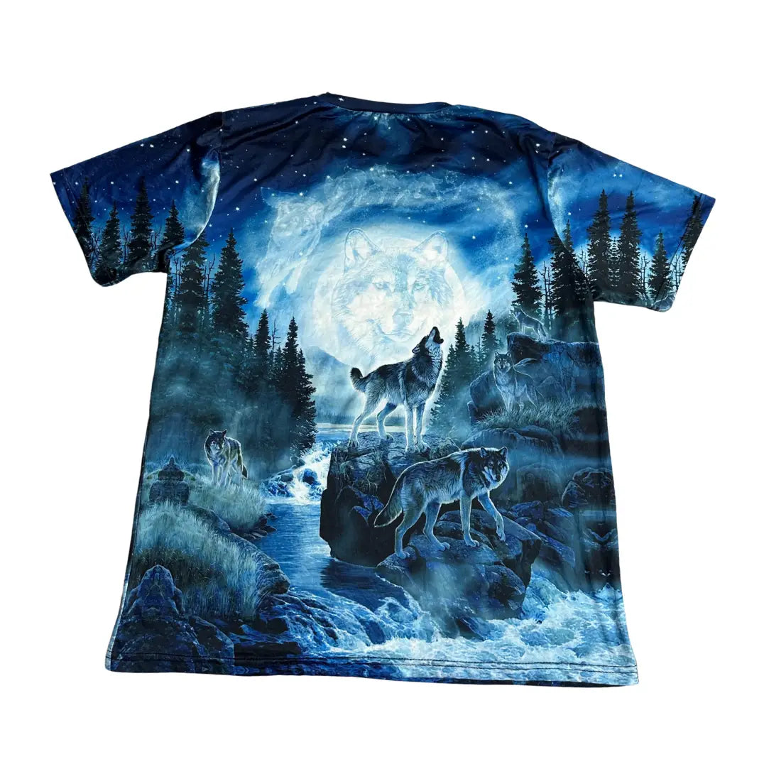 🌌 Wolf Moon Graphic T Shirt All Over Print