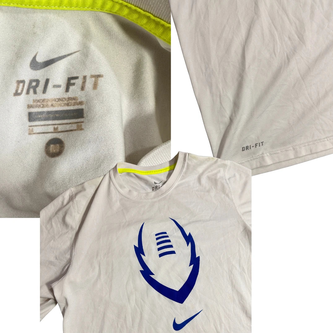 Nike Dri Fit Football Graphic Performance T Shirt Off White 🏈