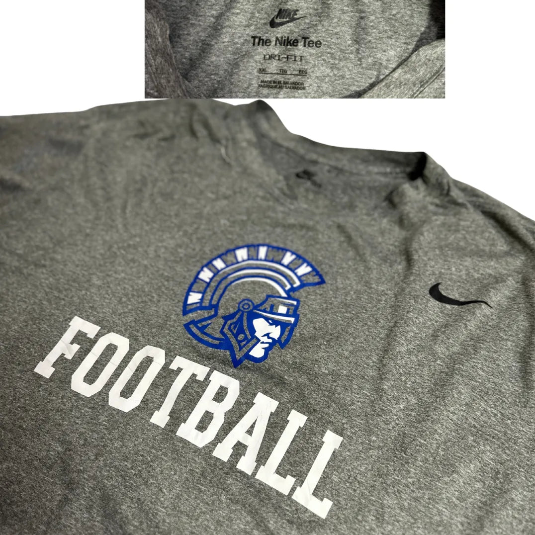 Nike Dri Fit Grey Football Training T Shirt