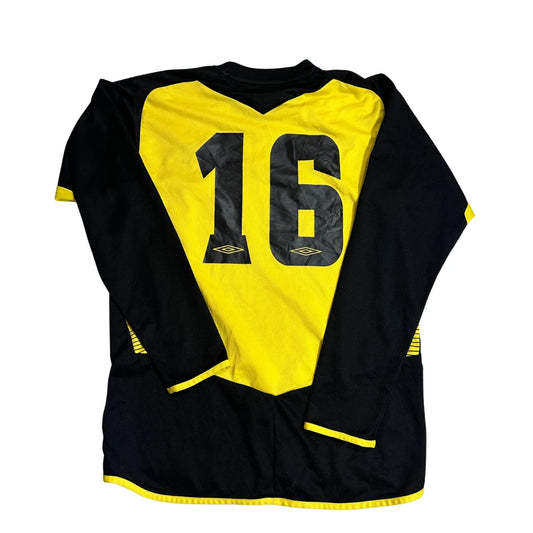 Umbro® Yellow & Black Long Sleeve Football Jersey|(M)